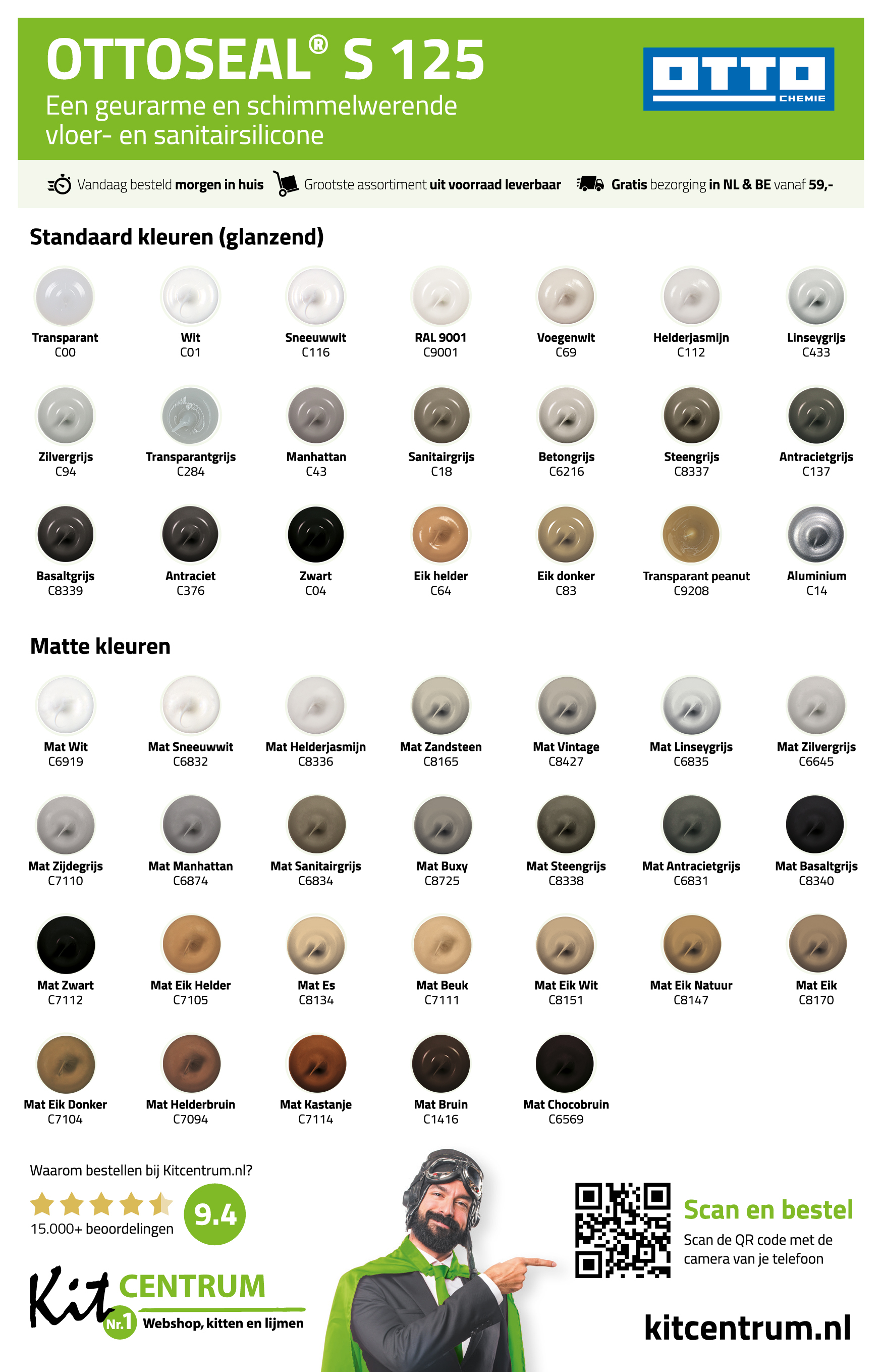 Ottoseal_s125_kleurenkaart
